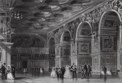 Galleria di Enrico II a Fontainebleau da Thomas (after) Allom