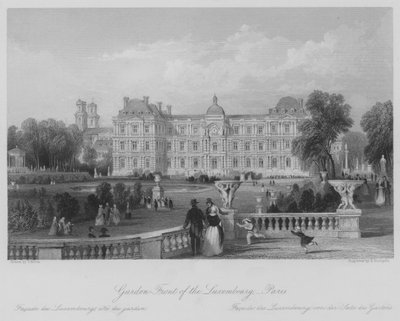 Facciata del giardino del Lussemburgo, Parigi (incisione) da Thomas (after) Allom