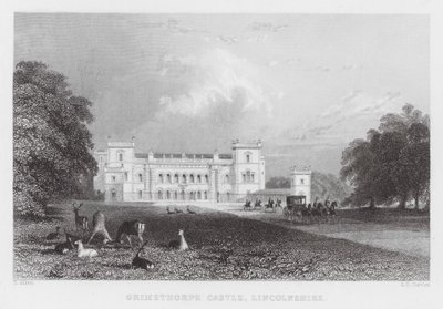 Castello di Grimsthorpe, Lincolnshire (incisione) da Thomas (after) Allom