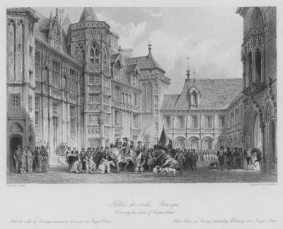 Hotel-de-ville, Bourges, anticamente la casa di Jacques Coeur (incisione) da Thomas (after) Allom