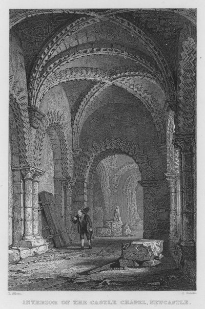 Interno della Cappella del Castello, Newcastle (incisione) da Thomas (after) Allom