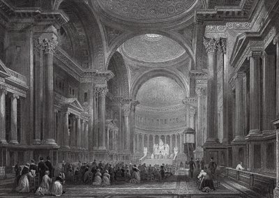 Interno della Madeleine, Parigi da Thomas (after) Allom