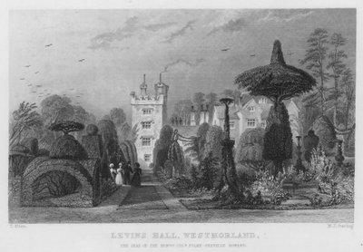 Levins Hall, Westmorland, la residenza di Fulke-Greville Howard (incisione) da Thomas (after) Allom