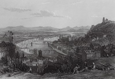 Lione, da La Croix Rousse da Thomas (after) Allom