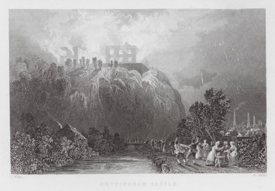 Castello di Nottingham (incisione) da Thomas (after) Allom