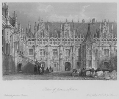 Palazzo di Giustizia, Rouen da Thomas (after) Allom