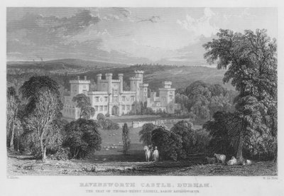 Castello di Ravensworth, Durham, la residenza di Thomas-Henry Liddell, Barone Ravensworth da Thomas (after) Allom