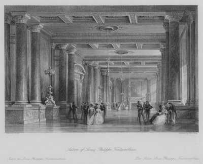Salone di Luigi Filippo, Fontainebleau (incisione) da Thomas (after) Allom