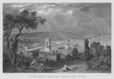 Ponte di Scotswood, sul Tyne (incisione) da Thomas (after) Allom