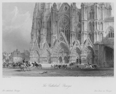 La Cattedrale, Bourges (incisione) da Thomas (after) Allom