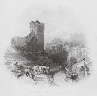 La Torre della Fenice, Mura di Chester (incisione) da Thomas (after) Allom