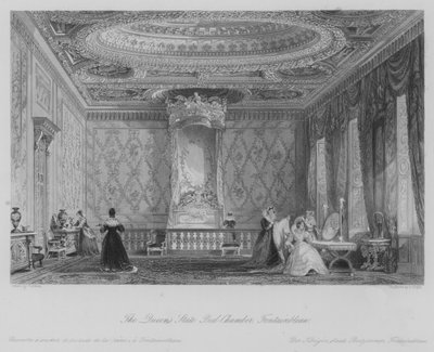 La Camera da Letto di Stato della Regina, Fontainebleau da Thomas (after) Allom