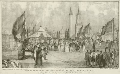 La cerimonia di apertura del London Bridge da Thomas (after) Allom