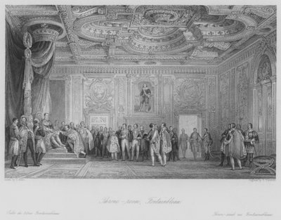 Sala del trono, Fontainebleau (incisione) da Thomas (after) Allom