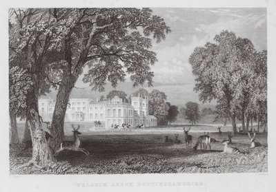 Abbazia di Welbeck, Nottinghamshire (incisione) da Thomas (after) Allom