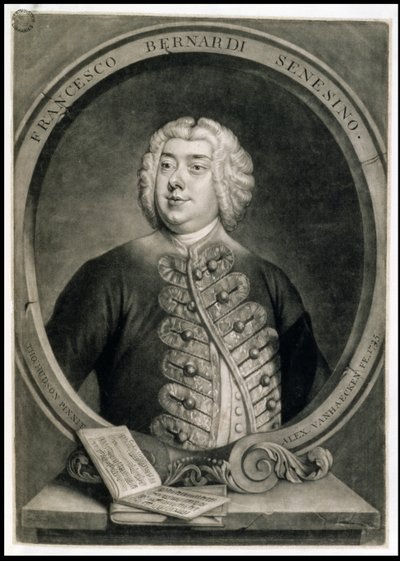 Francesco Bernardi Senesino, inciso da Alexander van Haecken da Thomas (after) Hudson