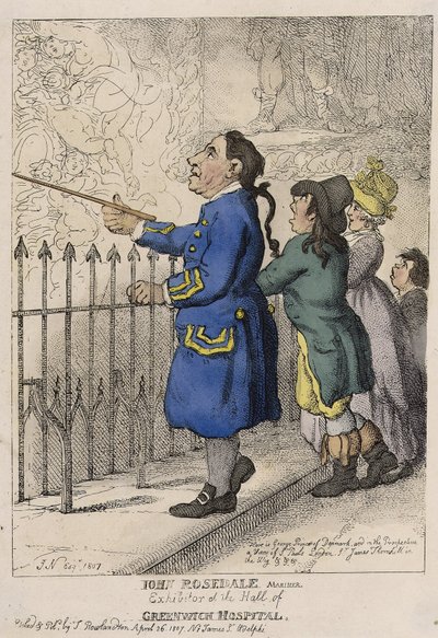 John Rosedale, marinaio, guida turistica nella hall dell