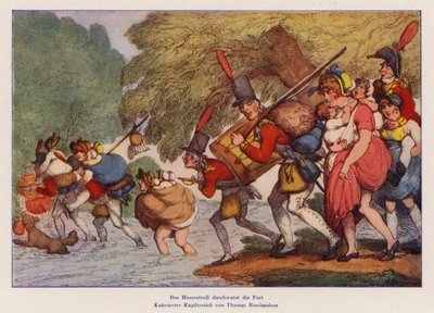 Soldati in marcia da Thomas (after) Rowlandson