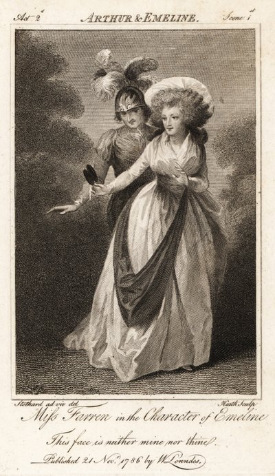 Miss Elizabeth Farren nel ruolo di Emeline in Arthur and Emeline di John Dryden da Thomas (after) Stothard