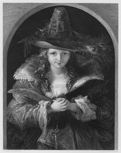 Il cappello da brigante, dal quadro nella Galleria Vernon da Thomas (after) Uwins
