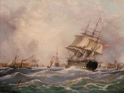 Nave da Guerra Britannica al Largo di Portsmouth da Thomas (attr. to) Buttersworth