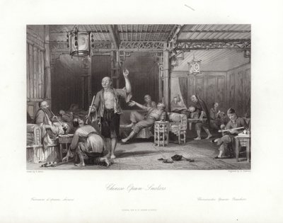 Fumatori di oppio cinesi da Thomas Allom