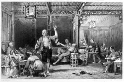 Fumatori di oppio cinesi, 1843 da Thomas Allom