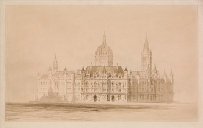 Progetto per il concorso del municipio di Manchester da Thomas Allom