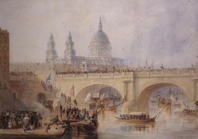 Sbarco del sindaco a Blackfriars Bridge, c.1830 da Thomas Allom
