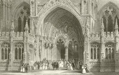 Ingresso alla Cattedrale di Lincoln da Thomas Allom