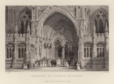 Ingresso alla Cattedrale di Lincoln da Thomas Allom