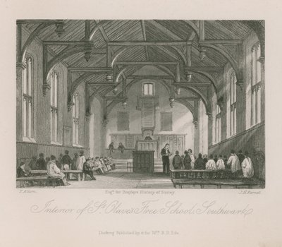 Interno della scuola gratuita di St Olave da Thomas Allom