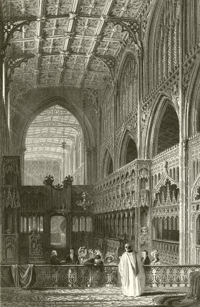 Interno della Chiesa Collegiata, Manchester da Thomas Allom