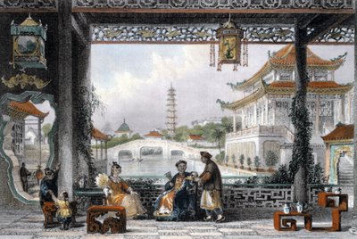 Padiglione e giardini di un mandarino vicino a Pechino, Cina da Thomas Allom
