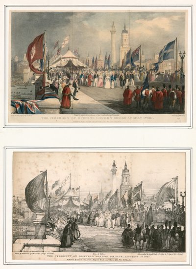 La cerimonia di apertura del London Bridge, 1 agosto 1831 da Thomas Allom