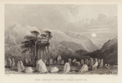 La pietra dei druidi vicino a Keswick da Thomas Allom