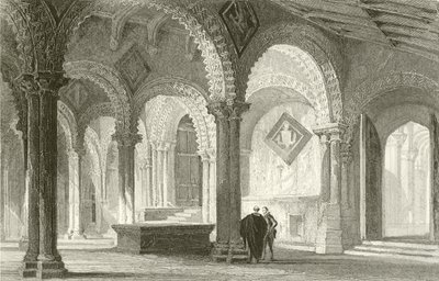 La Galilea, estremità occidentale della Cattedrale di Durham da Thomas Allom