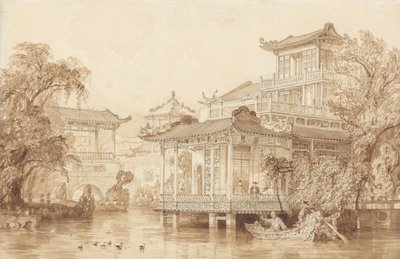 La casa di un mercante cinese vicino a Canton da Thomas Allom