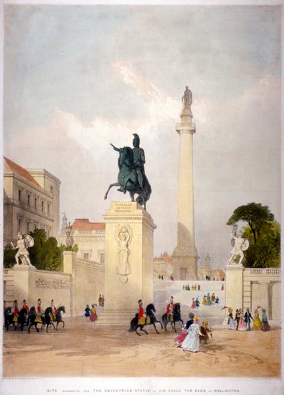 The Mall e Waterloo Place, Westminster, Londra, c. 1845 da Thomas Allom