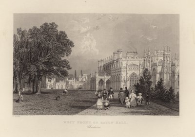 Facciata ovest di Eaton Hall da Thomas Allom