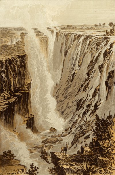Le cascate Vittoria, Zambesi, dall