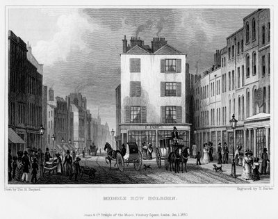 Middle Row, Holborn, Londra, 1830 da Thomas Barber
