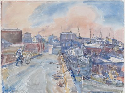 Reykjavik dal molo principale, mattina gelida, Islanda, c.1930 da Thomas Barclay Hennell