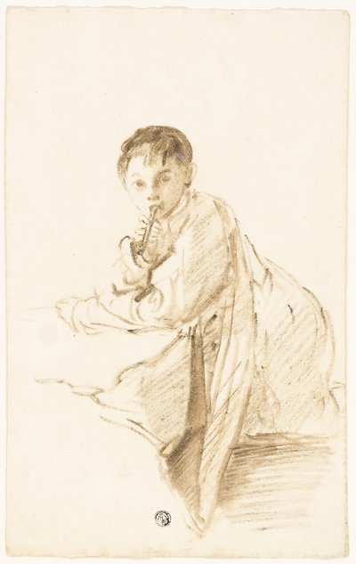 Bambino con strumento musicale da Thomas Barker