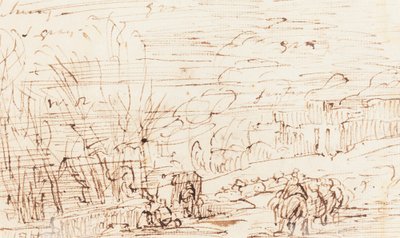 Figure in un Paesaggio [verso] da Thomas Barker