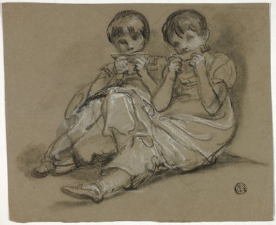 Due Ragazze che Giocano con i Pettini (recto); Schizzo di Donna Seduta con Frammento di un