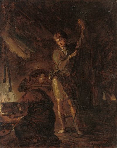 Scene da "Il compito" di William Cowper, un ragazzo che tende un arco, 1785 da Thomas Barker of Bath