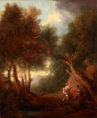 Paesaggio boscoso, sera d