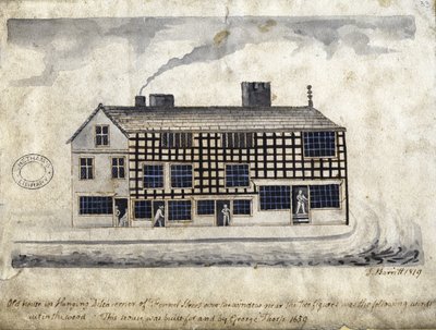 Vecchia casa su Hanging Ditch, Manchester, 1819 da Thomas Barritt
