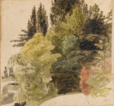Studio di alberi nei giardini di Merton Place da Thomas Baxter